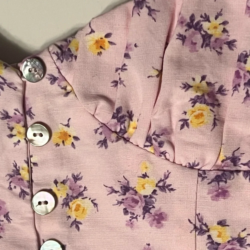 Zara Floral Print Bralette Crop Top Bustier Pink NWT small spaghetti straps - Picture 3 of 10